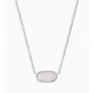 Elisa Silver Pendant Necklace In Iridescent Drusy
